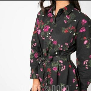 Floral shirt dress